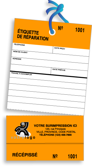 Étiquette de réparation avec récépissé Image